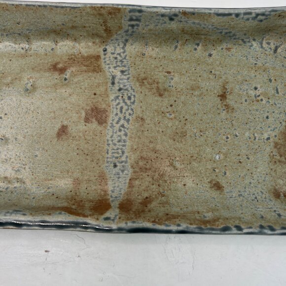 Stoneware Handmade Tray With Twisted Handles & Earthy Glaze Finish - Picture 7 of 10